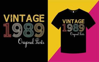 vintage födelsedag 1989 grafik t-shirt mall vektor