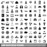 100 Erfolgssymbole gesetzt, einfacher Stil vektor