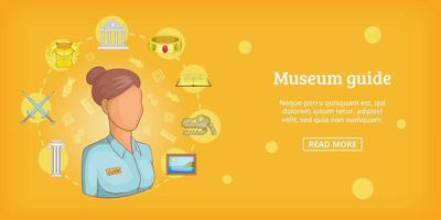 museum banner horisontell guide, tecknad stil vektor