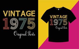 Vintage Geburtstag 1975 Grafik-T-Shirt-Vorlage vektor
