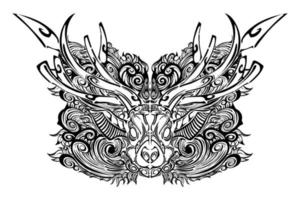 tribal rådjur tatuering vektor illustration