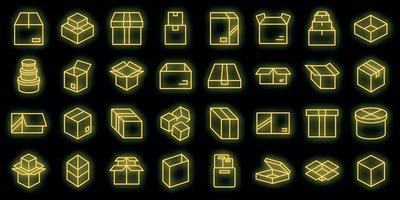 Box-Icons setzen Vektor-Neon vektor