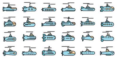 U-Boot-Symbole setzen Vektor flach