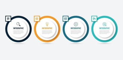 Timeline-Infografik-Designelement und Zahlenoptionen. Geschäftskonzept mit 4 Schritten. kann für Workflow-Layout, Diagramm, Jahresbericht, Webdesign verwendet werden. Vektorgeschäftsvorlage für die Präsentation. vektor