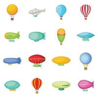 Vintage Luftballons Symbole gesetzt, Cartoon-Stil vektor