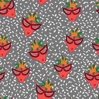 Erdbeeren mit Punkten abstrakte Flecken Vektor nahtloses Muster