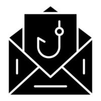 E-Mail-Phishing-Glyphe-Symbol vektor