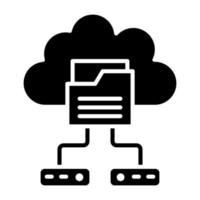 Cloud-Backup-Glyphensymbol vektor