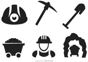 Set von Mining Icons Vektoren