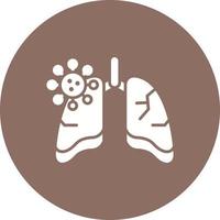Lungeninfektion Glyphenkreis Hintergrundsymbol vektor