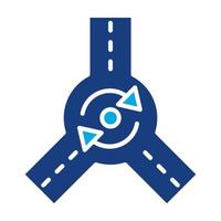 Kreisverkehr Glyphe zweifarbiges Symbol vektor