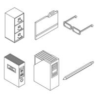 Archivsymbole setzen Vektorumrisse vektor