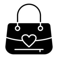 Handtaschen-Glyphen-Symbol vektor