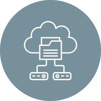 Cloud-Backup-Linie Kreis Hintergrundsymbol vektor