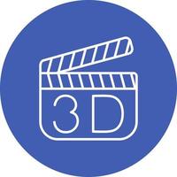 3D-Filmlinie Kreis Hintergrundsymbol vektor