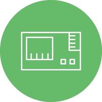 Kamera Batterie Linie Kreis Hintergrundsymbol vektor