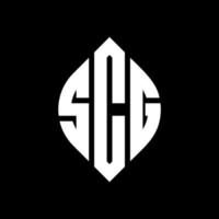 scg-Kreisbuchstaben-Logo-Design mit Kreis- und Ellipsenform. scg Ellipsenbuchstaben mit typografischem Stil. Die drei Initialen bilden ein Kreislogo. Scg-Kreis-Emblem abstrakter Monogramm-Buchstaben-Markierungsvektor. vektor