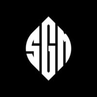 sgm-Kreisbuchstaben-Logo-Design mit Kreis- und Ellipsenform. sgm-ellipsenbuchstaben mit typografischem stil. Die drei Initialen bilden ein Kreislogo. SGM-Kreis-Emblem abstrakter Monogramm-Buchstaben-Markierungsvektor. vektor