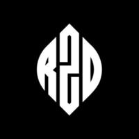 rzd-Kreisbuchstaben-Logo-Design mit Kreis- und Ellipsenform. rzd Ellipsenbuchstaben mit typografischem Stil. Die drei Initialen bilden ein Kreislogo. rzd-Kreis-Emblem abstrakter Monogramm-Buchstaben-Markierungsvektor. vektor