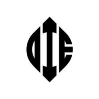 Oie-Kreisbuchstaben-Logo-Design mit Kreis- und Ellipsenform. oie Ellipsenbuchstaben mit typografischem Stil. Die drei Initialen bilden ein Kreislogo. oie Kreisemblem abstrakter Monogramm-Buchstabenmarkierungsvektor. vektor