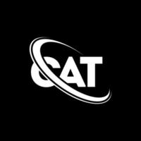 Katzen-Logo. Katzenbrief. Logo-Design mit Katzenbuchstaben. Initialen-Katzenlogo, verbunden mit Kreis und Monogramm-Logo in Großbuchstaben. katzentypografie für technologie-, geschäfts- und immobilienmarke. vektor