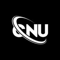 cnu-Logo. cnu-Brief. cnu-Buchstaben-Logo-Design. Initialen cnu-Logo verbunden mit Kreis und Monogramm-Logo in Großbuchstaben. cnu-typografie für technologie-, geschäfts- und immobilienmarke. vektor