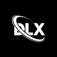 dlx logotyp. dlx bokstav. dlx bokstavslogotypdesign. initialer dlx logotyp länkad med cirkel och versaler monogram logotyp. dlx typografi för teknik, företag och fastighetsmärke. vektor