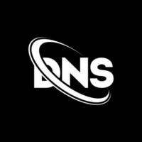 DNS-Logo. DNS-Brief. dns-Brief-Logo-Design. Initialen DNS-Logo verbunden mit Kreis und Monogramm-Logo in Großbuchstaben. dns-typografie für technologie-, geschäfts- und immobilienmarke. vektor