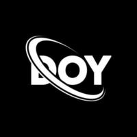 Doy-Logo. Doy-Brief. Doy-Brief-Logo-Design. Initialen Doy-Logo verbunden mit Kreis und Monogramm-Logo in Großbuchstaben. Doy-Typografie für Technologie-, Geschäfts- und Immobilienmarken. vektor