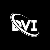 DVI-Logo. DVI-Brief. dvi-Buchstaben-Logo-Design. Initialen DVI-Logo verbunden mit Kreis und Monogramm-Logo in Großbuchstaben. dvi-typografie für technologie-, geschäfts- und immobilienmarke. vektor