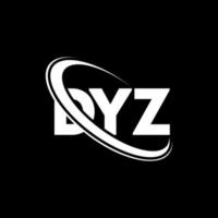 dyz logotyp. dyz brev. dyz bokstavslogotypdesign. initialer dyz logotyp länkad med cirkel och versaler monogram logotyp. dyz typografi för teknik, affärs- och fastighetsmärke. vektor