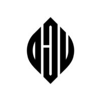 Oju Circle Letter Logo Design mit Kreis- und Ellipsenform. oju Ellipsenbuchstaben mit typografischem Stil. Die drei Initialen bilden ein Kreislogo. Oju-Kreis-Emblem abstrakter Monogramm-Buchstaben-Markierungsvektor. vektor