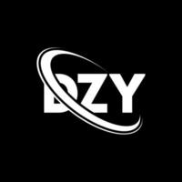 dzy logotyp. dzy brev. dzy brev logotyp design. initialer dzy logotyp länkad med cirkel och versaler monogram logotyp. dzy typografi för teknik, affärs- och fastighetsmärke. vektor