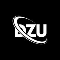 dzu logotyp. dzu brev. dzu brev logotyp design. initialer dzu logotyp länkad med cirkel och versaler monogram logotyp. dzu typografi för teknik, affärs- och fastighetsmärke. vektor
