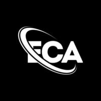 eca logotyp. eca brev. eca-bokstavslogotypdesign. initialer eca logotyp länkad med cirkel och versaler monogram logotyp. eca typografi för teknik, företag och fastighetsmärke. vektor