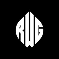 rwg-Kreisbuchstaben-Logo-Design mit Kreis- und Ellipsenform. rwg ellipsenbuchstaben mit typografischem stil. Die drei Initialen bilden ein Kreislogo. RWG-Kreis-Emblem abstrakter Monogramm-Buchstaben-Markierungsvektor. vektor