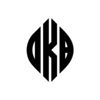 okb-Kreis-Buchstaben-Logo-Design mit Kreis- und Ellipsenform. okb Ellipsenbuchstaben mit typografischem Stil. Die drei Initialen bilden ein Kreislogo. Okb-Kreis-Emblem abstrakter Monogramm-Buchstaben-Markierungsvektor. vektor