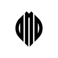 omd cirkel bokstavslogotyp design med cirkel och ellipsform. omd ellipsbokstäver med typografisk stil. de tre initialerna bildar en cirkellogotyp. omd cirkel emblem abstrakt monogram brev märke vektor. vektor