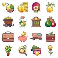 Business Icons Set, Cartoon-Stil vektor