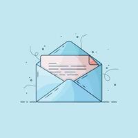 E-Mail und Messaging flache Illustration, neue E-Mail-Nachricht-Vektorillustration vektor