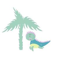 plantskola vektor illustration. söt baby dinosaurie.