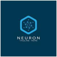 Neuron-Logo oder Nervenzellen-Logo-Design, Molekül-Logo-Illustrationsvorlagensymbol mit Vektorkonzept vektor