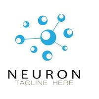 Neuron-Logo oder Nervenzellen-Logo-Design, Molekül-Logo-Illustrationsvorlagensymbol mit Vektorkonzept vektor