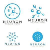 Neuron-Logo oder Nervenzellen-Logo-Design, Molekül-Logo-Illustrationsvorlagensymbol mit Vektorkonzept vektor