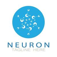 Neuron-Logo oder Nervenzellen-Logo-Design, Molekül-Logo-Illustrationsvorlagensymbol mit Vektorkonzept vektor