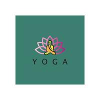 Logo-Design von Menschen, die Yoga-Symbol-Symbol-Illustrationsvektor machen vektor