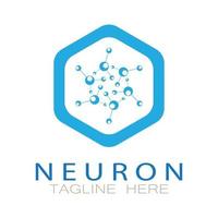 Neuron-Logo oder Nervenzellen-Logo-Design, Molekül-Logo-Illustrationsvorlagensymbol mit Vektorkonzept vektor