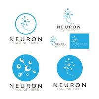 Neuron-Logo oder Nervenzellen-Logo-Design, Molekül-Logo-Illustrationsvorlagensymbol mit Vektorkonzept vektor