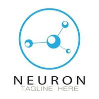 Neuron-Logo oder Nervenzellen-Logo-Design, Molekül-Logo-Illustrationsvorlagensymbol mit Vektorkonzept vektor