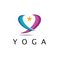 Logo-Design von Menschen, die Yoga-Symbol-Symbol-Illustrationsvektor machen vektor